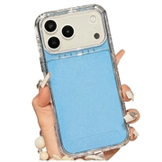 iPhone 17 Pro/18 Pro Glitter stødsikkert hybrid cover med håndledsrem - Blå