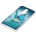 Lysende OnePlus 6 TPU Cover - Blå Sommerfugl