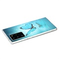 Samsung Galaxy Note20 Ultra Glow in the Dark TPU Cover - Blå / Sommerfugl
