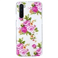 OnePlus Nord Glow in the Dark TPU Cover - Pink Blomster