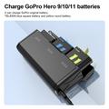 GoPro Hero 9/10/11 TELESIN GP-HPK-011 Batterioplader med 3 pladser og opbevaring af TF-kort