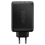 Goobay 100W GaN-hurtigoplader med flere porte - 3x USB-C, USB-A - Sort
