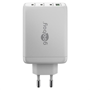 Goobay 100W GaN-hurtigoplader med flere porte - 3x USB-C, USB-A - hvid