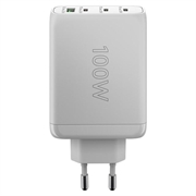 Goobay 100W GaN-hurtigoplader med flere porte - 3x USB-C, USB-A - hvid