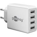 Goobay 4 ports USB oplader 30W - Hvid