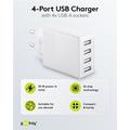Goobay 4 ports USB oplader 30W - Hvid
