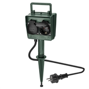 Goobay 4-vejs havestik med jordspyd - IP44