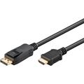 Goobay 4K DisplayPort til HDMI-kabel til projektor, tv og pc - 2m - sort