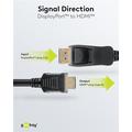 Goobay 4K DisplayPort til HDMI-kabel til projektor, tv og pc - 2m - sort