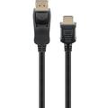 Goobay 4K DisplayPort til HDMI-kabel til projektor, tv og pc - 2m - sort