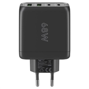 Goobay 68W PD GaN-hurtigoplader med flere porte - sort