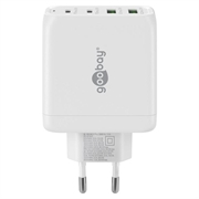 Goobay 68W PD GaN-hurtigoplader med flere porte - hvid