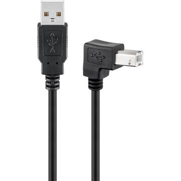 Goobay vinklet USB-kabel - A han / B han - 0,5 m