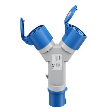 Goobay CEE-adapter - CEE-stik til 2x CEE-kobling - 16A, 3680W