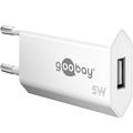 Goobay Compact USB-A-vægoplader - 5W - hvid