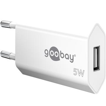 Goobay Compact USB-A-vægoplader - 5W - hvid