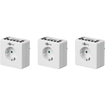 Goobay Digital Timer Socket 16A - 3-pak - Hvid
