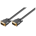 Goobay Dual Link DVI-I Kabel - 3m - Guldbelagt - Sort