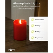 Goobay LED ægte vokslys med 3D-væv og timerfunktion - 4 stk. - Rød