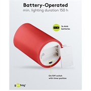 Goobay LED ægte vokslys med 3D-væv og timerfunktion - 4 stk. - Rød