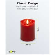 Goobay LED ægte vokslys med 3D-væv og timerfunktion - 4 stk. - Rød