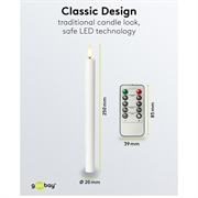 Goobay LED stearinlys af ægte voks med fjernbetjening - 5 stk. - Hvid