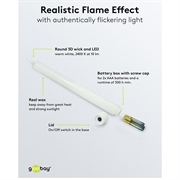 Goobay LED stearinlys af ægte voks med fjernbetjening - 5 stk. - Hvid