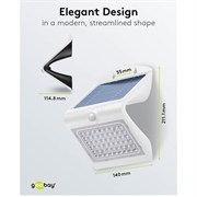 Goobay LED-solvægslampe med bevægelsessensor - 4W - Hvid