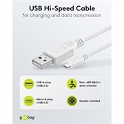 Goobay Micro USB-kabel - 1m - hvid