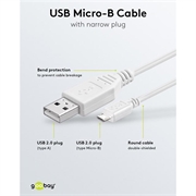 Goobay Micro USB-kabel - 1m - hvid