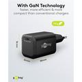 Goobay Nano 65W USB-C PD GaN-hurtigoplader - sort