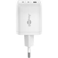 Goobay Nano 65W USB-C PD GaN-hurtigoplader med flere porte - hvid