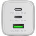 Goobay Nano 65W USB-C PD GaN-hurtigoplader med flere porte - hvid