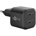 Goobay Nano GaN Dual USB-C PD Hurtigoplader 35W - Sort