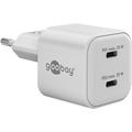 Goobay Nano GaN Dual USB-C PD hurtigoplader 35W - hvid