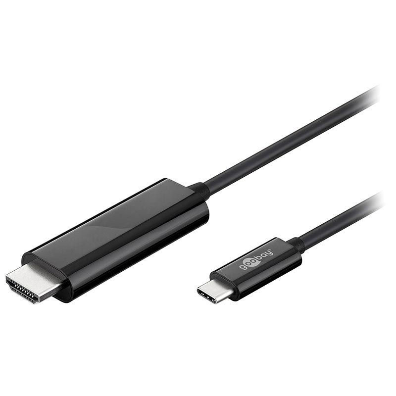 kobling roterende samtale Goobay USB 3.1 Type-C / HDMI Kabel - 1.8m - Sort