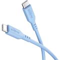 Goobay USB-C silikone-kabel - 1.5m, 60W - blå