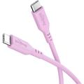 Goobay USB-C silikone-kabel - 1.5m, 60W - pink