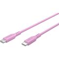 Goobay USB-C silikone-kabel - 1.5m, 60W - pink