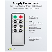 Goobay trådløse LED-juletræslys - 20 stk. - Varm hvid