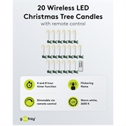 Goobay trådløse LED-juletræslys - 20 stk. - Varm hvid