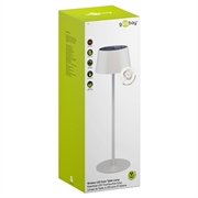 Goobay trådløs LED-bordlampe til solenergi - hvid