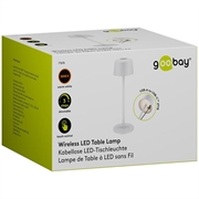 Goobay trådløs LED-bordlampe - størrelse S - hvid