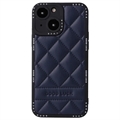 Good Luck Rhombic Grid iPhone 14 Plus Hybrid Cover - Blå