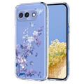 Google Pixel 10a TPU-cover med blomstermønster - Lilla