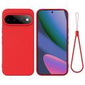 Google Pixel 11 Flydende silikone cover med håndrem - rød