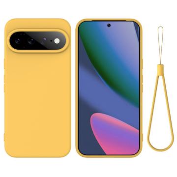 Google Pixel 11 Flydende silikone cover med håndrem - gul