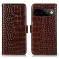 Google Pixel 11 Pro Crocodile Series Læderpung med RFID - Brun