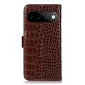 Google Pixel 11 Pro Crocodile Series Læderpung med RFID - Brun