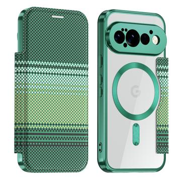 Google Pixel 11 Pro Stilfuldt magnetisk flip-etui med RFID-kortpladser - sortgrøn